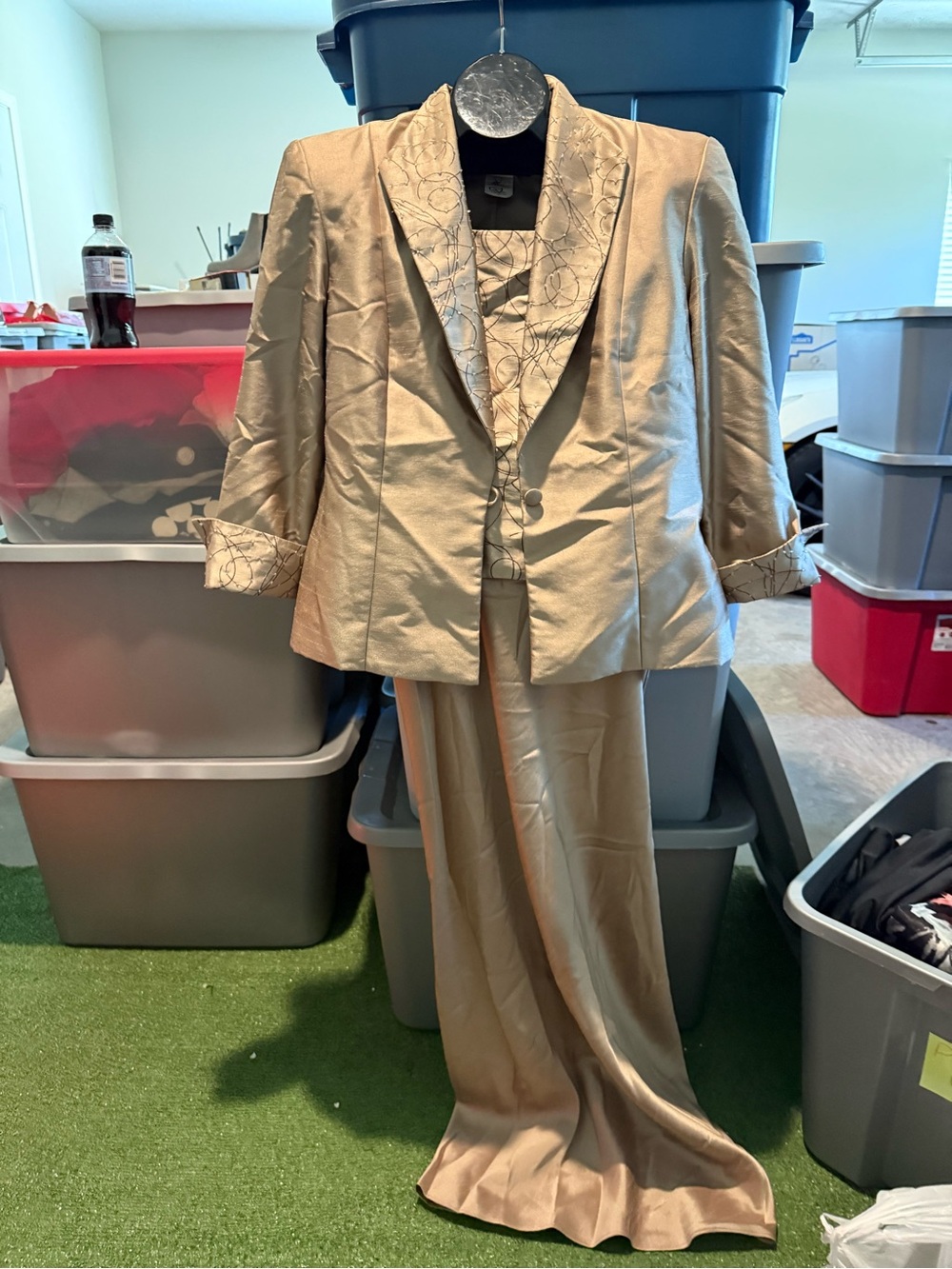 Champagne Beige 2 Piece Dress Suit p61